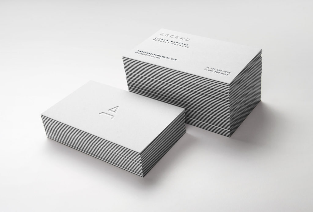 Ascend letterpress business card mockup